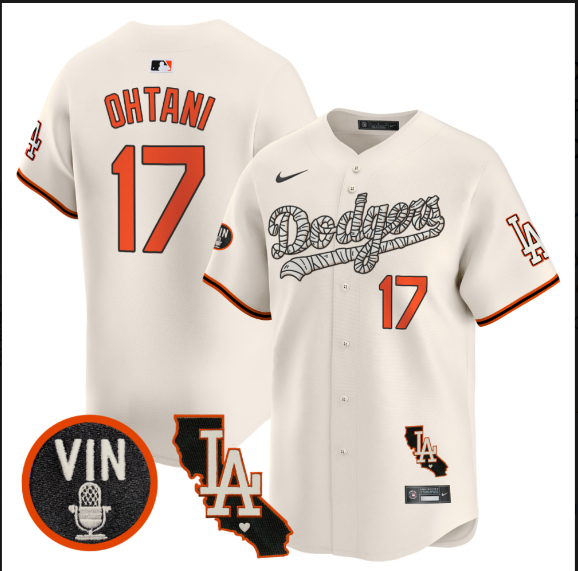 Men Los Angeles Dodgers #17 Ohtani  2025 cream Limited Stitched Jersey